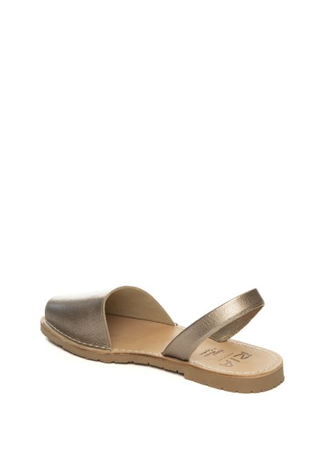 silver leather flat sandal RIA MENORCA | 20002METALGRAIN-ONIX